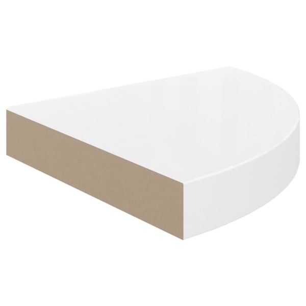 vidaXL Svävande hörnhyllor 2 st vit högglans 25x25x3,8 cm MDF Vit