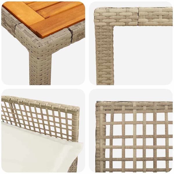 vidaXL Trädgårdsmöbelset 3 st Beige konstrotting Beige