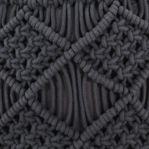 vidaXL Handgjord sittpuff makramé antracit 45x30 cm bomull Antracit