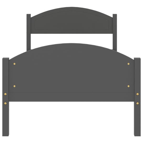 vidaXL Sängram mörkgrå massiv furu 90x200 cm grå