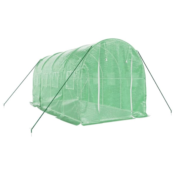 vidaXL Växthus med stålram grön 8 m² 4x2x2 m Grön