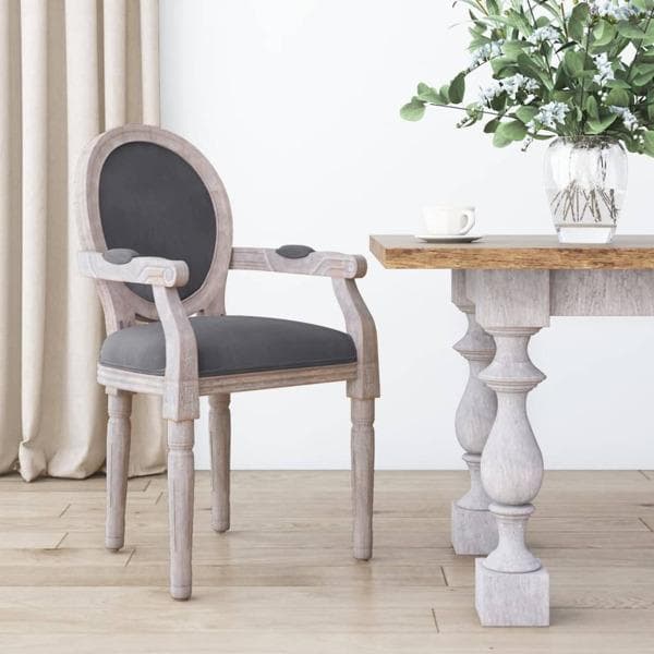 vidaXL Matstol mörkgrå 54x56x96,5 cm sammet Grå