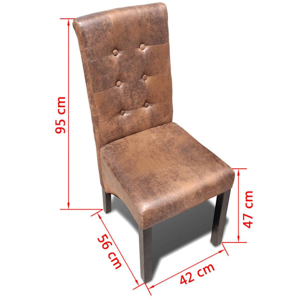 vidaXL Matstolar 2 st brun Brun