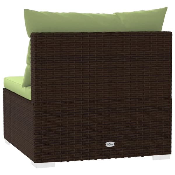 vidaXL Soffa 4-sits med dynor konstrotting brun Brun