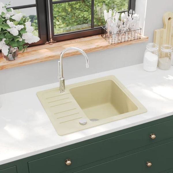 vidaXL Diskho granit enkel beige Beige