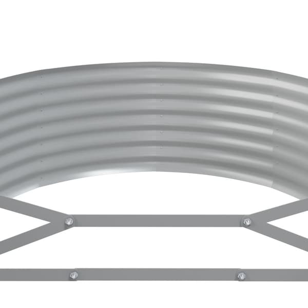 vidaXL Odlingslåda pulverlackerat stål 249x100x36 cm silver Silver