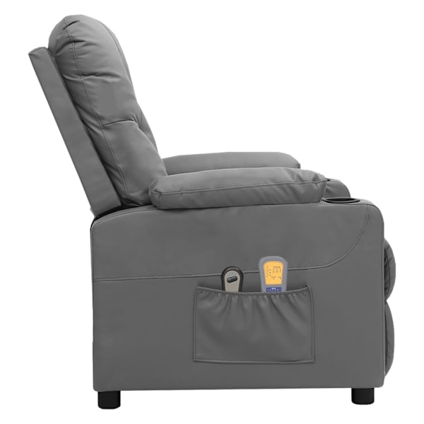 vidaXL Elektrisk massagefåtölj Grå konstläder Grå