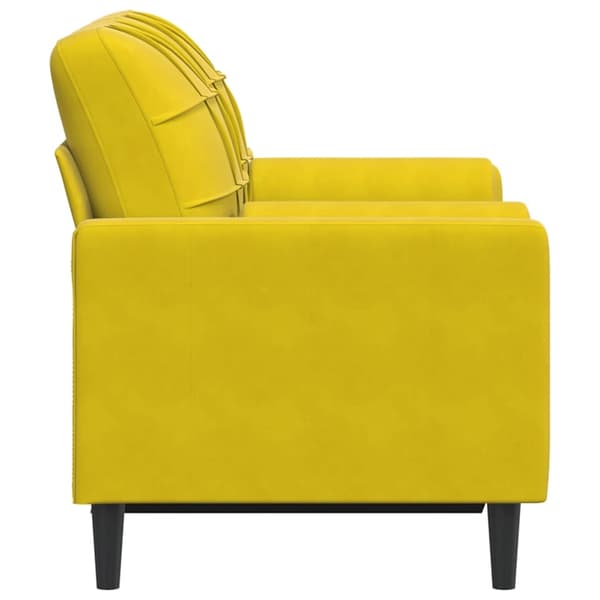 vidaXL 2-sitssoffa med prydnadskuddar gul 120 cm sammet Gul