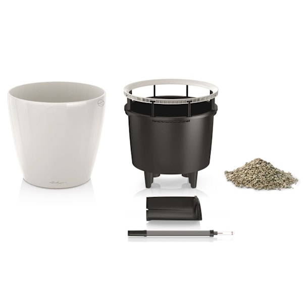LECHUZA Blomkruka CLASSICO LS 28 ALL-IN-ONE vit högglans 16040 Vit