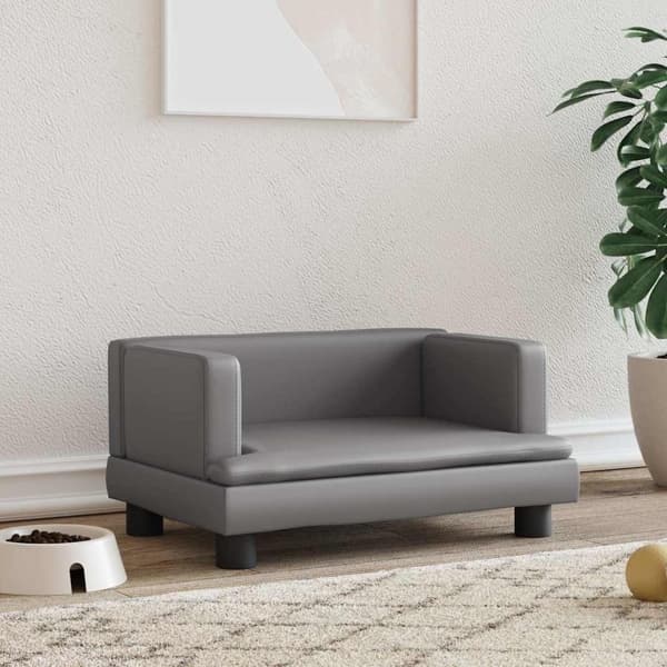 vidaXL Hundbädd grå 60x40x30 cm konstläder Grå