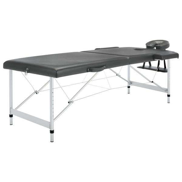 vidaXL Massagebänk med 2 zoner aluminiumram antracit 186x68 cm Antracit