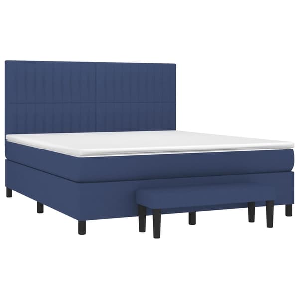 vidaXL Ramsäng med madrass blå 180x200 cm tyg Blå