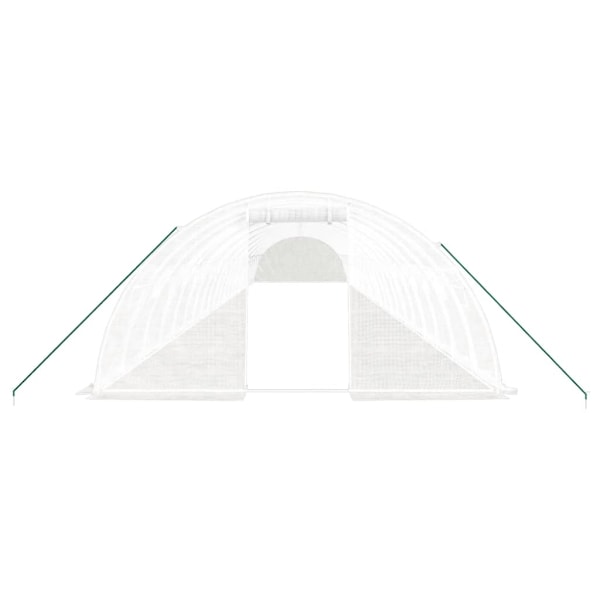 vidaXL Växthus med stålram vit 88 m² 22x4x2 m Vit