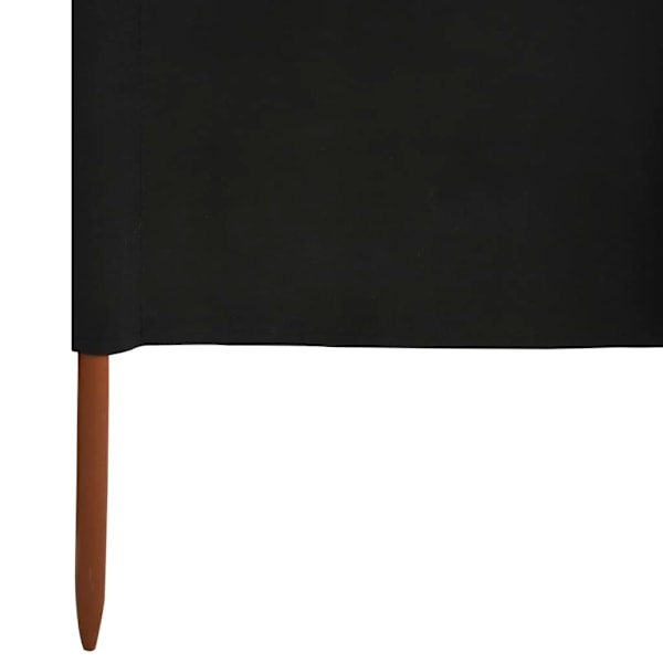 vidaXL Vindskydd 5 paneler tyg 600x80 cm svart Svart