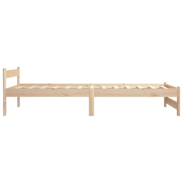 vidaXL Sängram massiv furu 100x200 cm Brun