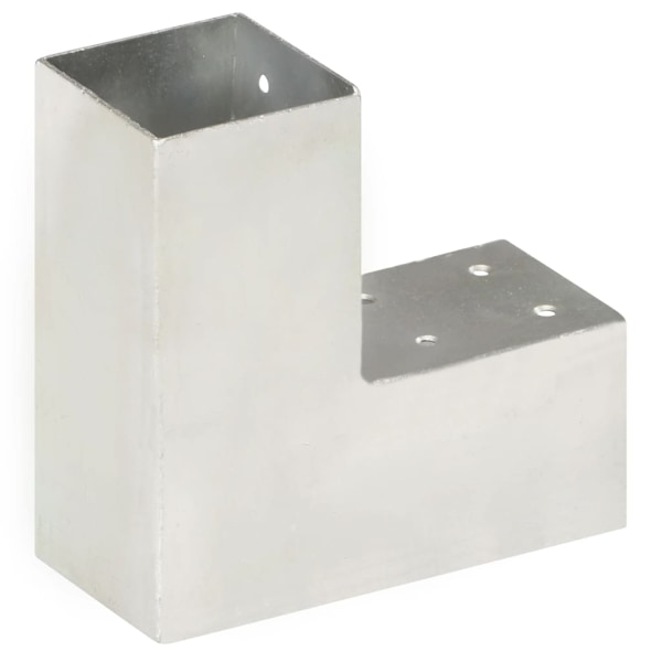 vidaXL Stolpbeslag 4 st L-form galvaniserad metall 71x71 mm Silver