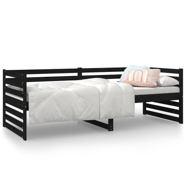 vidaXL Dagbädd svart 80x200 cm massiv furu Svart