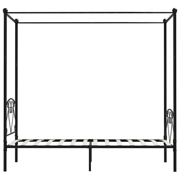 vidaXL Sänghimmel utan madrass svart metall 120x200 cm Svart
