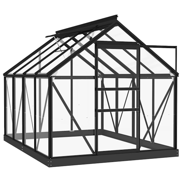 vidaXL Glasväxthus antracit 155x200,5x191 cm aluminium Antracit