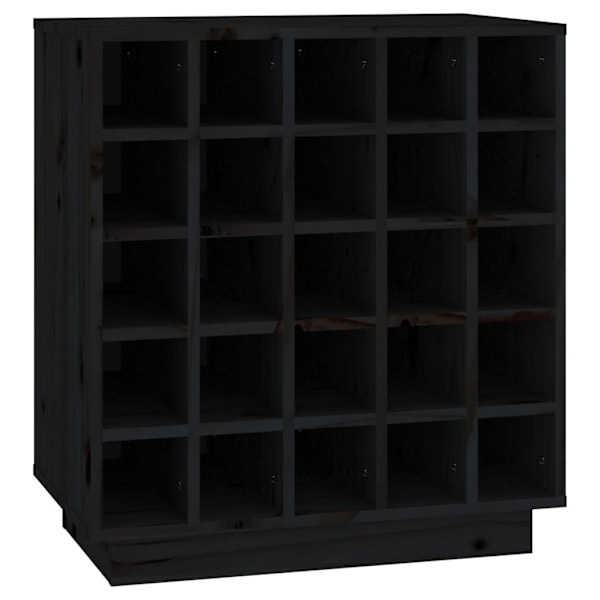 vidaXL Vinskåp svart 55,5x34x61 cm massiv furu Svart