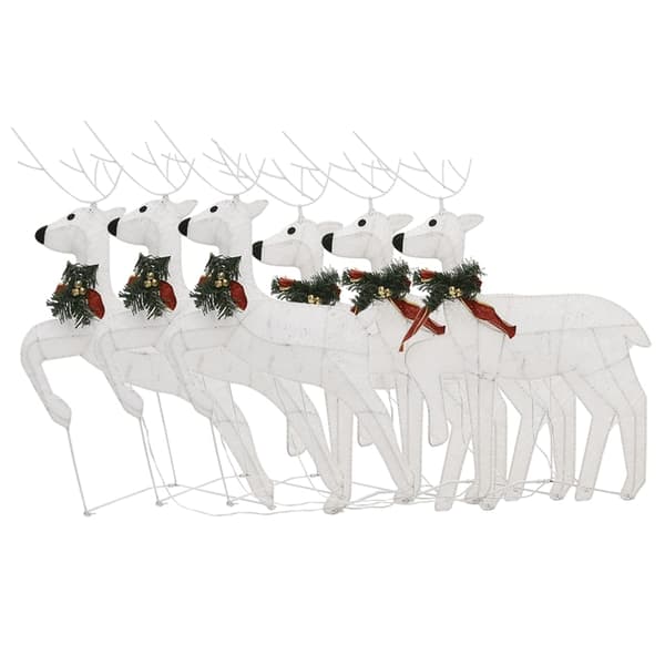 vidaXL Julrenar 6 st vit 120 lysdioder White