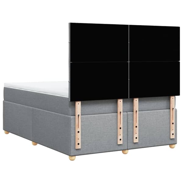 vidaXL Ramsäng med madrass ljusgrå 140x200 cm tyg Grå