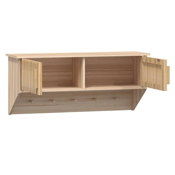 vidaXL Hatthylla med krokar 80x24x35,5 cm konstruerat trä Brun