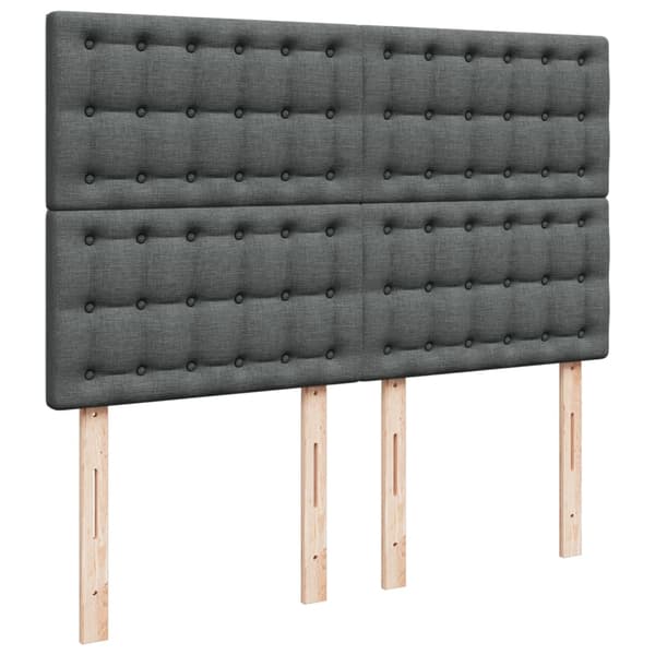 vidaXL Ramsäng med madrass mörkgrå 140x200 cm tyg Grå