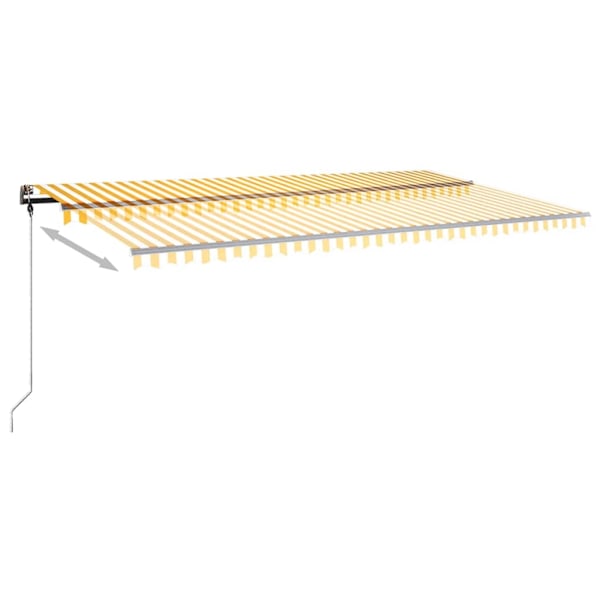 vidaXL Fristående markis manuellt infällbar 600x350 cm gul/vit Gul