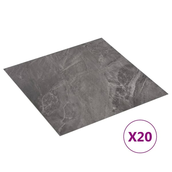 vidaXL Självhäftande golvplankor 20 st PVC 1,86 m² svart med mönster Svart