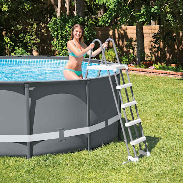 INTEX Säkerhetsstege med 5 steg 132 cm grå