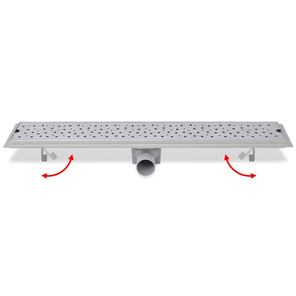 vidaXL Avlång golvbrunn bubblig 730x140 mm rostfritt stål