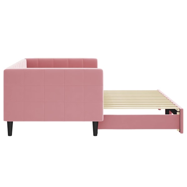 vidaXL Dagbädd utdragbar rosa 90x200 cm sammet Rosa