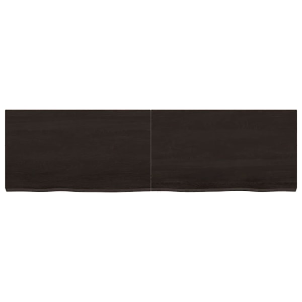 vidaXL Bordsskiva mörkbrun 140x40x(2-4) cm behandlad massiv ek Brun