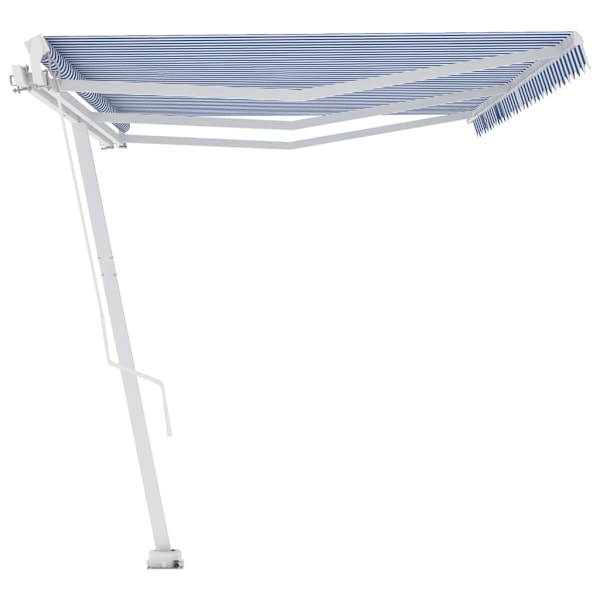 vidaXL Fristående markis manuellt infällbar 600x350 cm blå/vit Blå