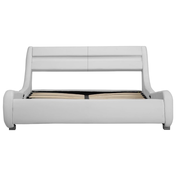 vidaXL Sängram med LED vit konstläder 140x200 cm Vit
