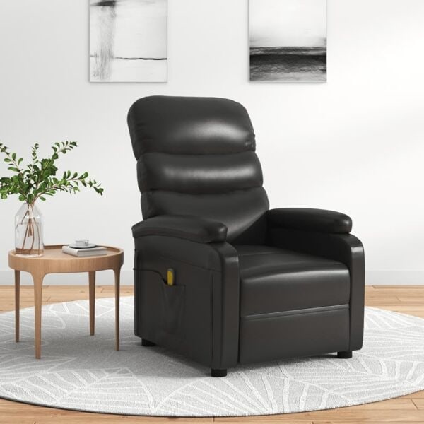 vidaXL Massagefåtölj svart konstläder Svart