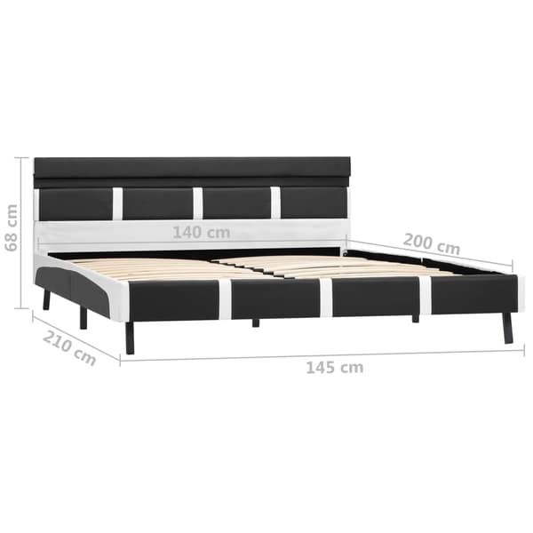 vidaXL Sängram med LEDs utan madrass grå konstläder 140x200 cm grå