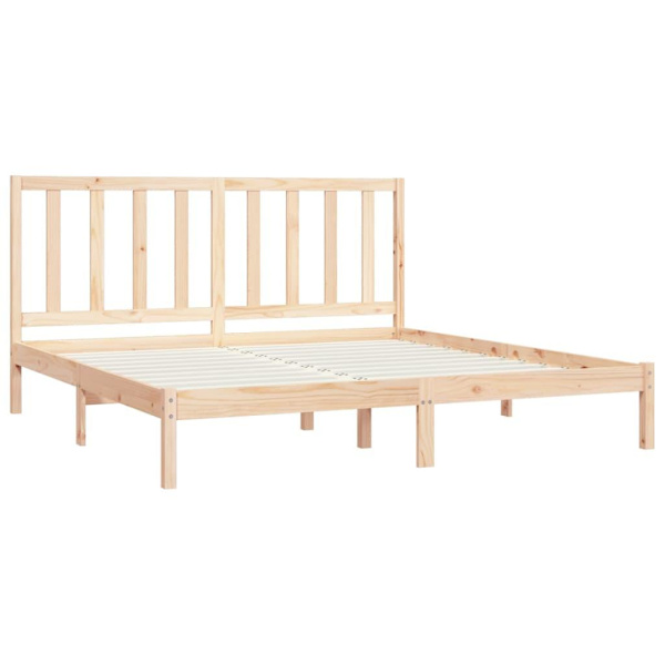 vidaXL Sängram massiv furu 180x200 cm Brun