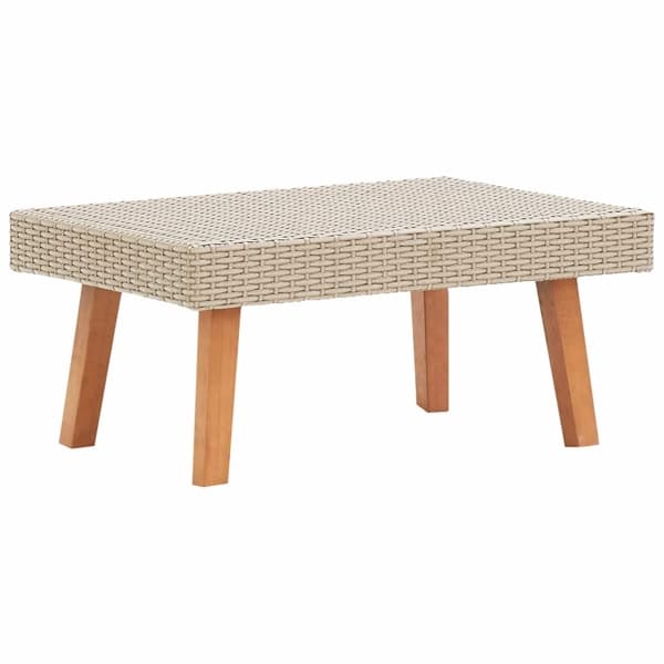 vidaXL Trädgårdsbord konstrotting beige Beige