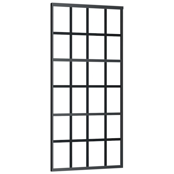 vidaXL Skjutdörr med beslagset ESG glas och aluminium 90x205 cm Svart
