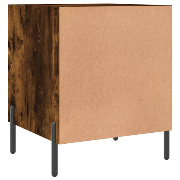 vidaXL Sängbord 2 st rökfärgad ek 40x40x50 cm konstruerat trä Brun