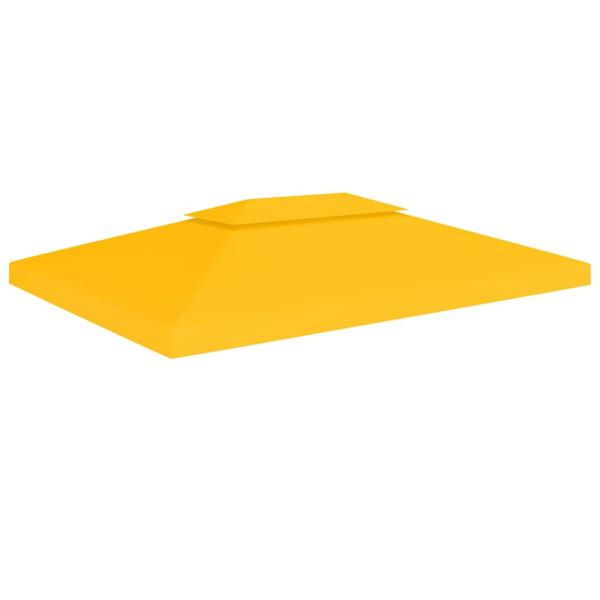 vidaXL Paviljongtak med ventilering 310 g/m² 4x3 m gul Gul