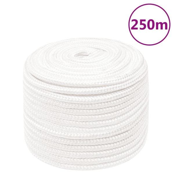 vidaXL Båtlina helvit 14 mm 250 m polypropylen