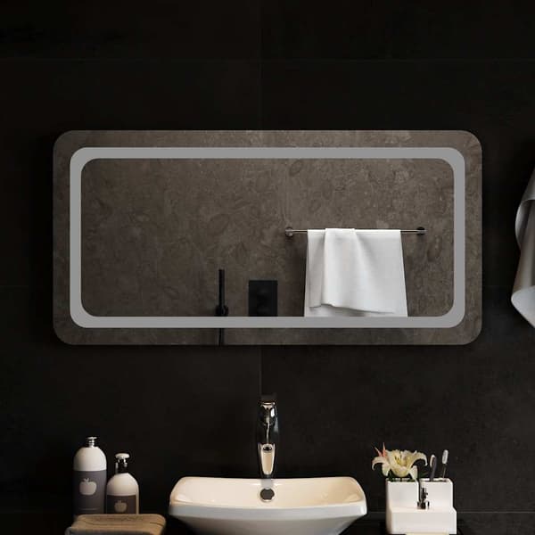 vidaXL Badrumsspegel LED 100x50 cm Transparent