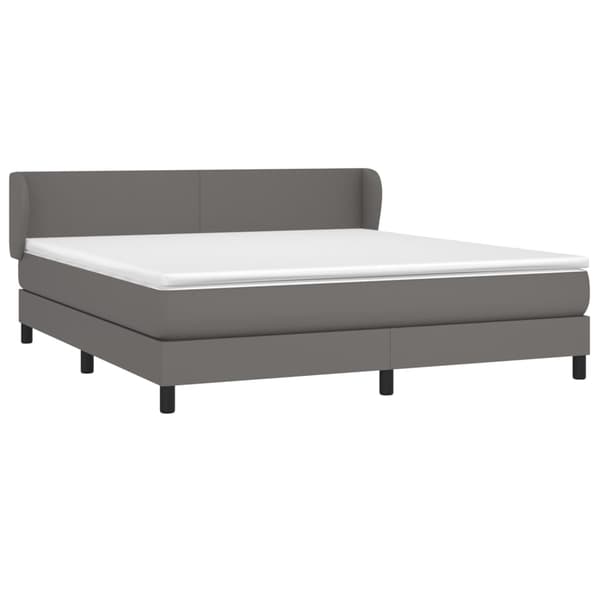 vidaXL Ramsäng med madrass grå 180x200 cm konstläder Grå