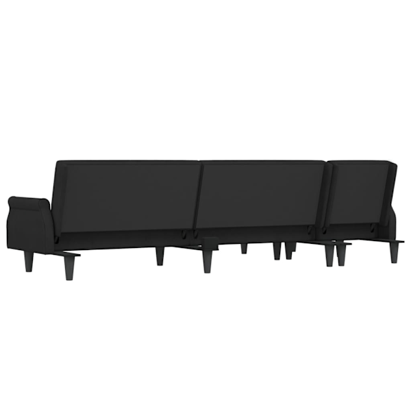 vidaXL L-formad soffa svart 271x140x70 cm sammet Svart