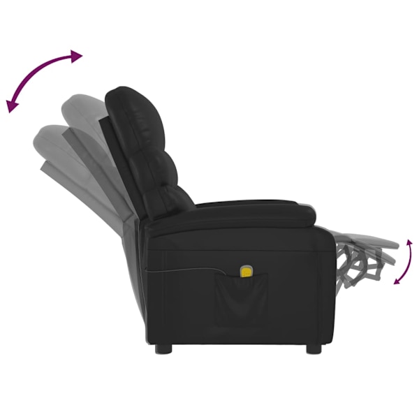 vidaXL Massagefåtölj svart konstläder Svart