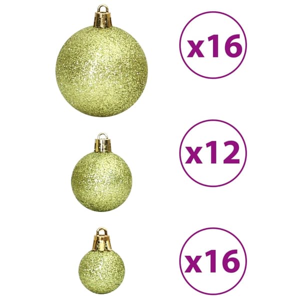 vidaXL Julgranskulor 100 st ljusgrön 3/4/6 cm Grön