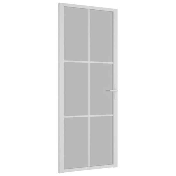 vidaXL Innerdörr 83x201,5 cm vit matt glas och aluminium Vit